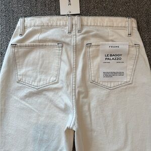 Frame Denim Cream Wide Leg Jeans